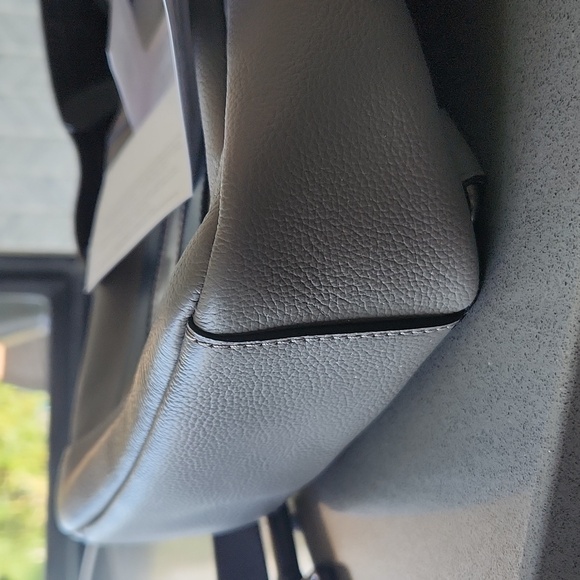 Coach Houston Grey Silver Blue Sling Backpack Leather Unisex Varsity Stripe NWT - Picture 11 of 16